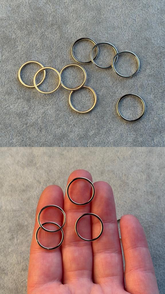 Кольцо с позолотой 16 х 1.2 мм