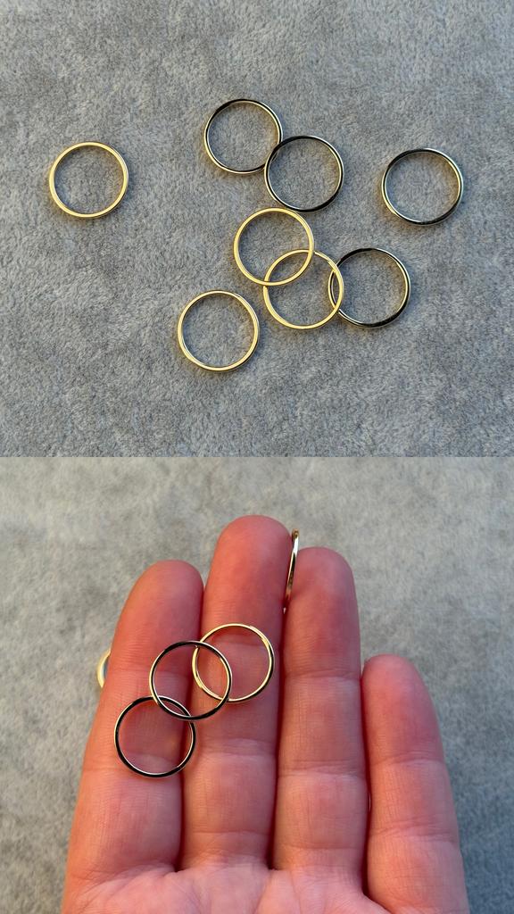 Кольцо с позолотой 15 х 1 мм