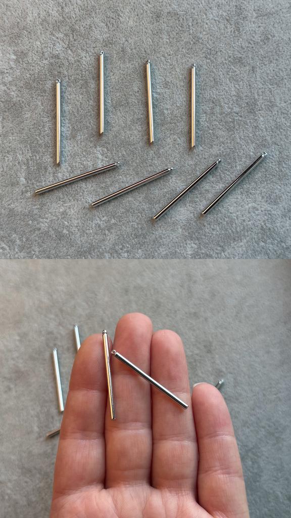 Подвеска родий 35 х 2 мм