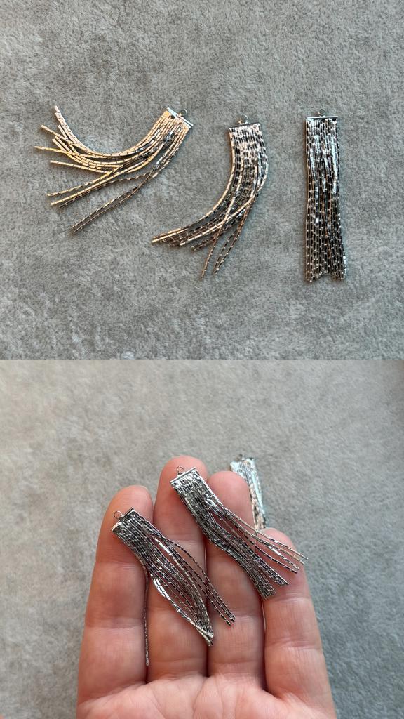 Подвеска родий 47 х 9 мм