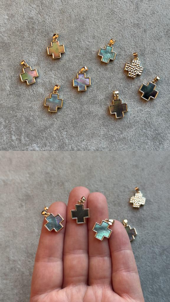 Подвеска с позолотой и перламутром 12 х 18 мм