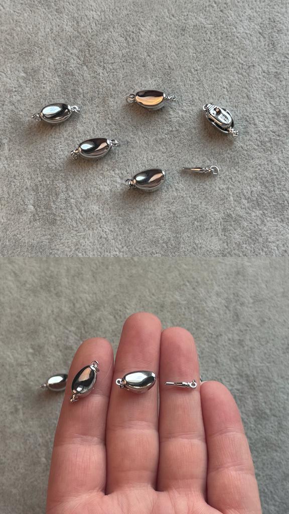 Застежка родий 16 х 8 мм