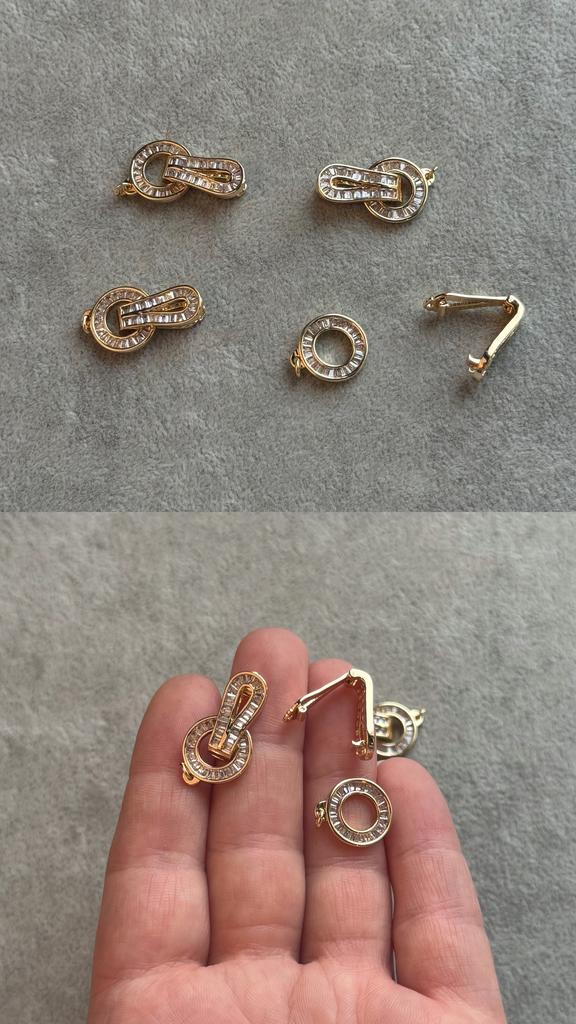 Застежка с позолотой и фианитами 26 мм