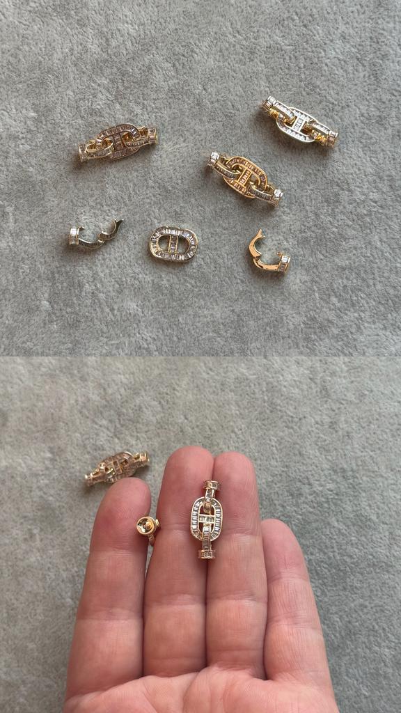 Застежка с позолотой и фианитами 23 мм