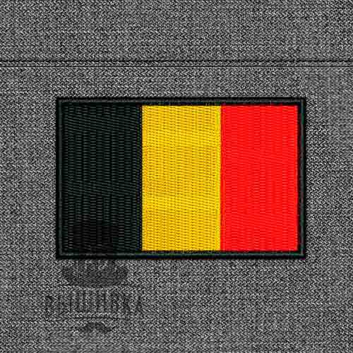 Дизайн машинной вышивки Флаг Бельгия Belgium