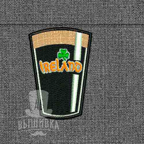 Дизайн машинной вышивки нашивки Ирландское пиво