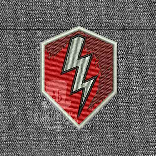 Дизайн машинной вышивки нашивки логотип World of Tanks (щит)