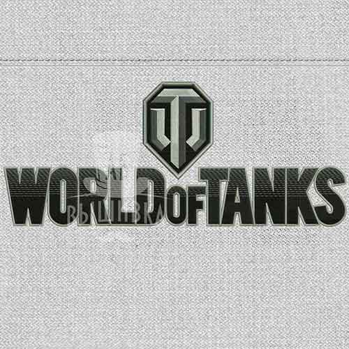 Дизайн машинной вышивки логотип World of Tanks 30х12