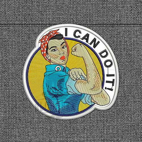 Дизайн машинной вышивки нашивки I can do it!