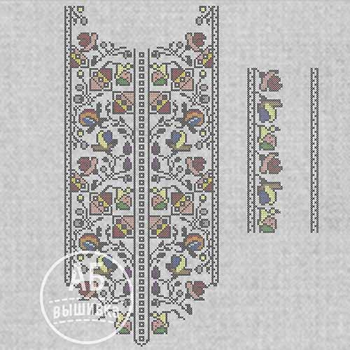 Набор дизайнов машинной вышивки крестом для женской вышиванки Полисся