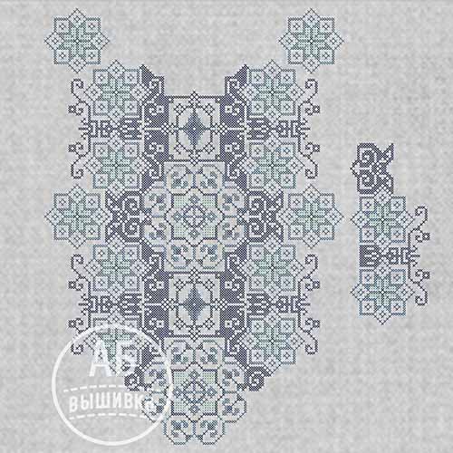 Набор дизайнов машинной вышивки крестом для женской вышиванки Морозный узор