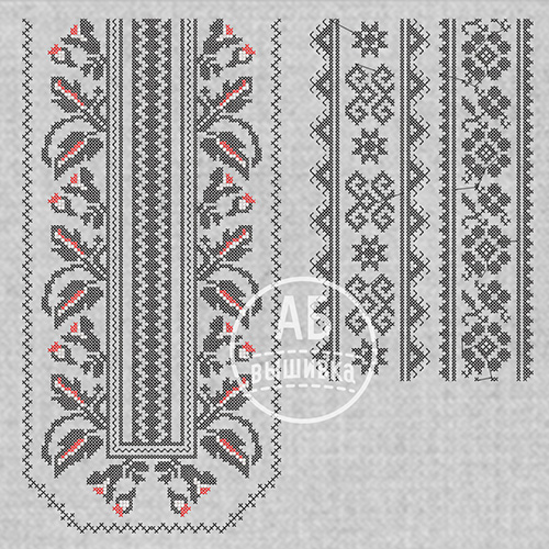 Набор дизайнов машинной вышивки крестом для женской вышиванки Сокальская