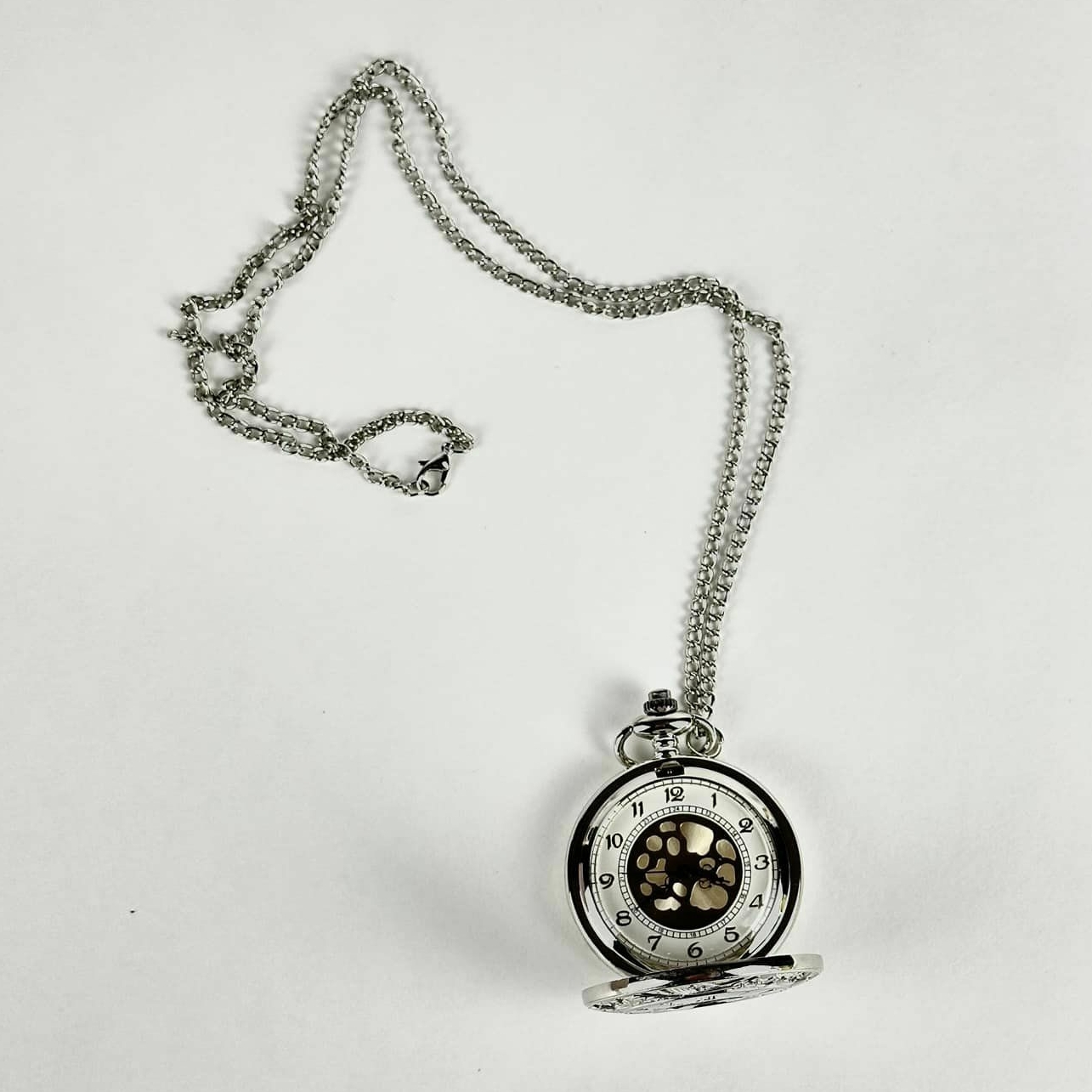 Годинник кишеньковий з ланцюжком білий метал WH-150
