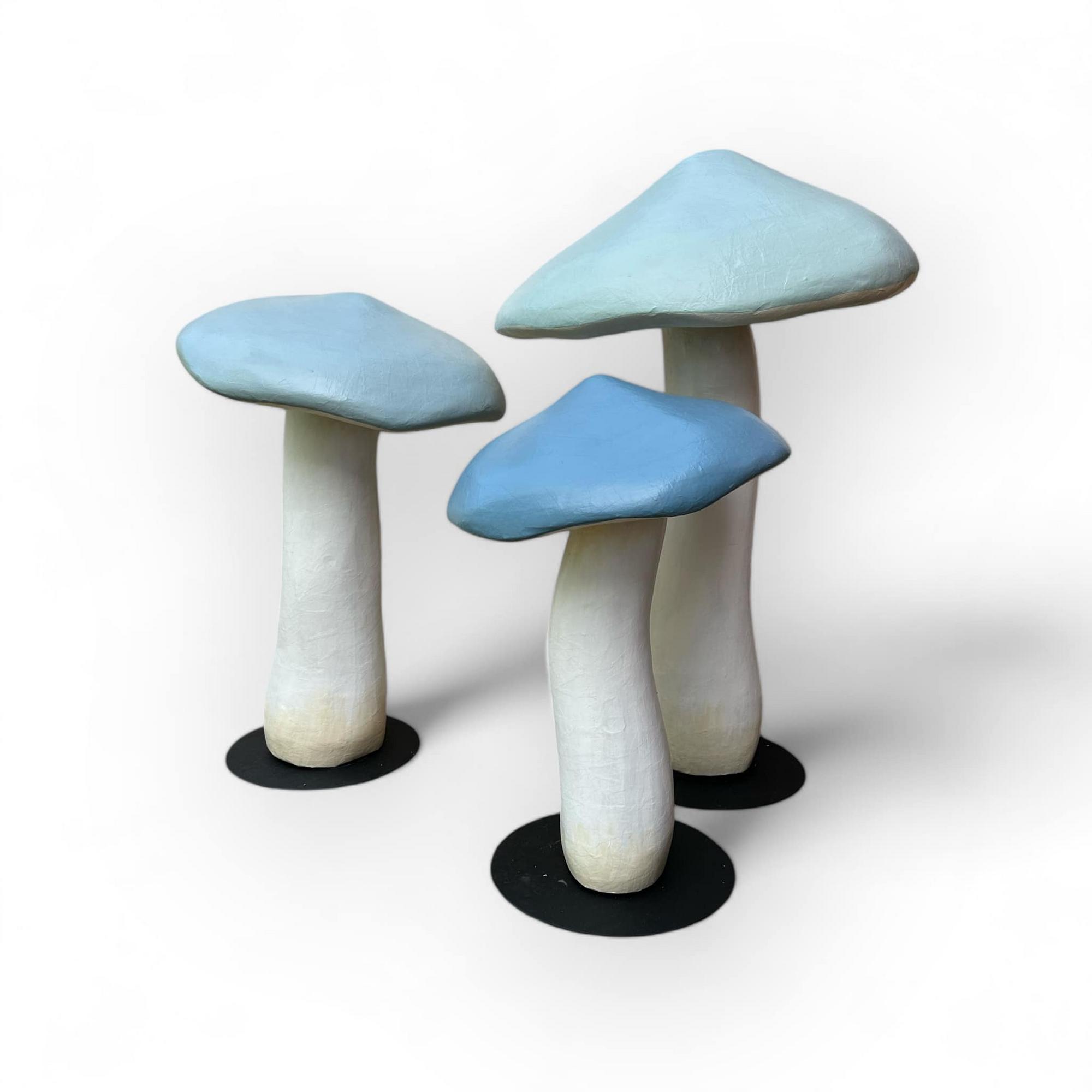 Гриб декоративний блакитний великий пап'є-маше DG-016