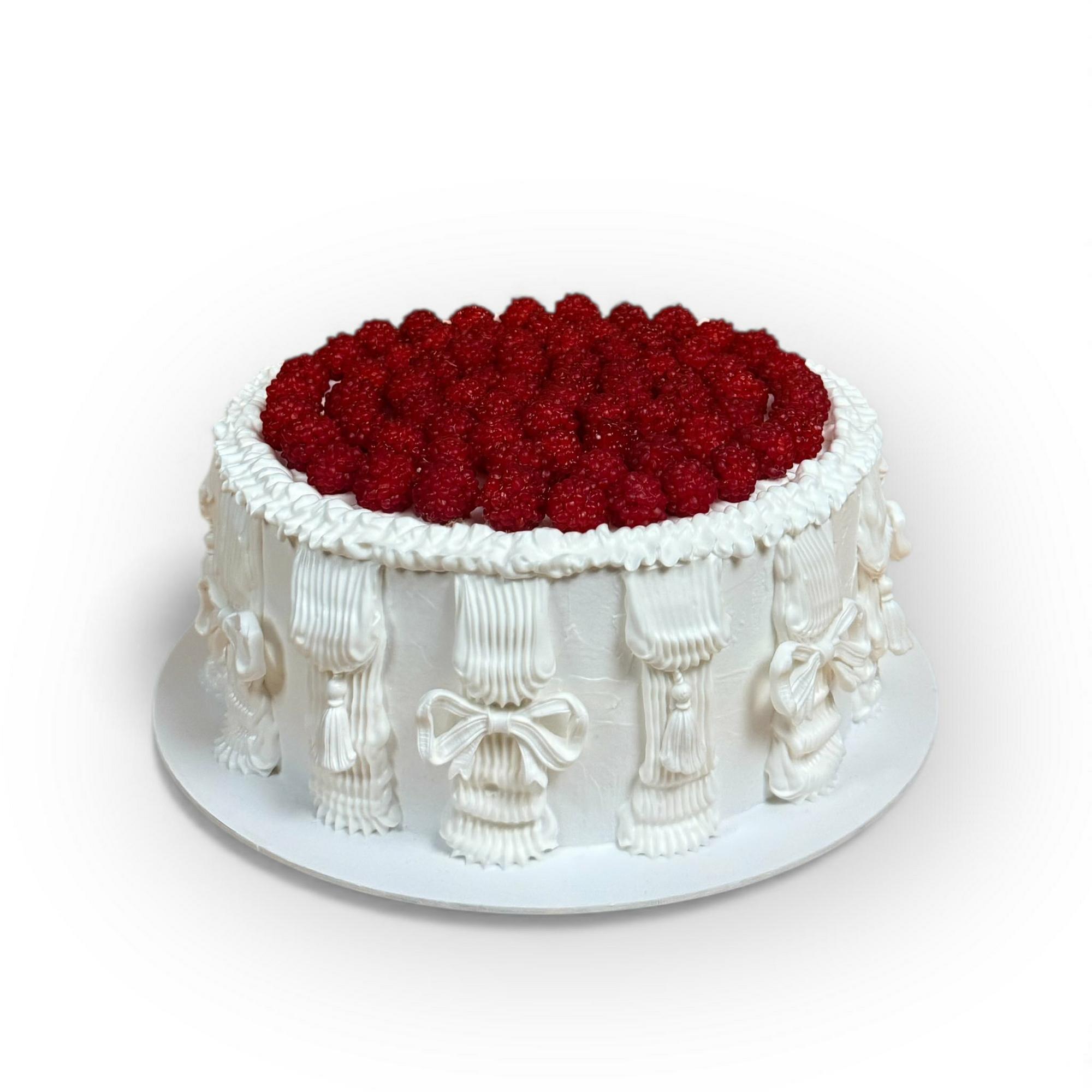 Торт ламбет білий з малиною муляж MF-069