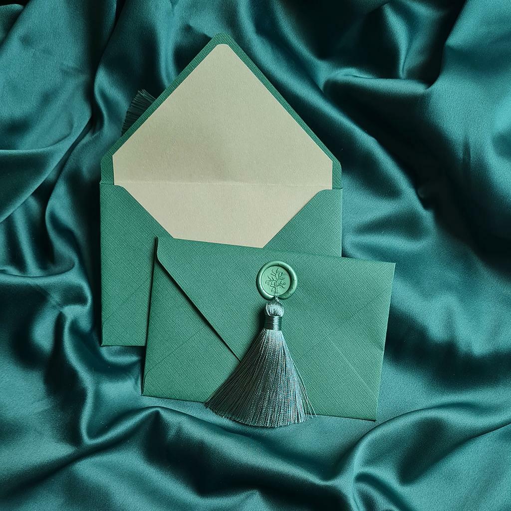 Конверт паперовий з китицею. Сальвія