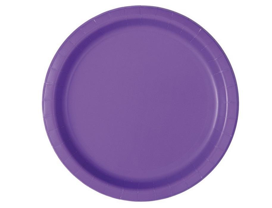 Papīra šķīvji violeti, 23 cm, 8 gab