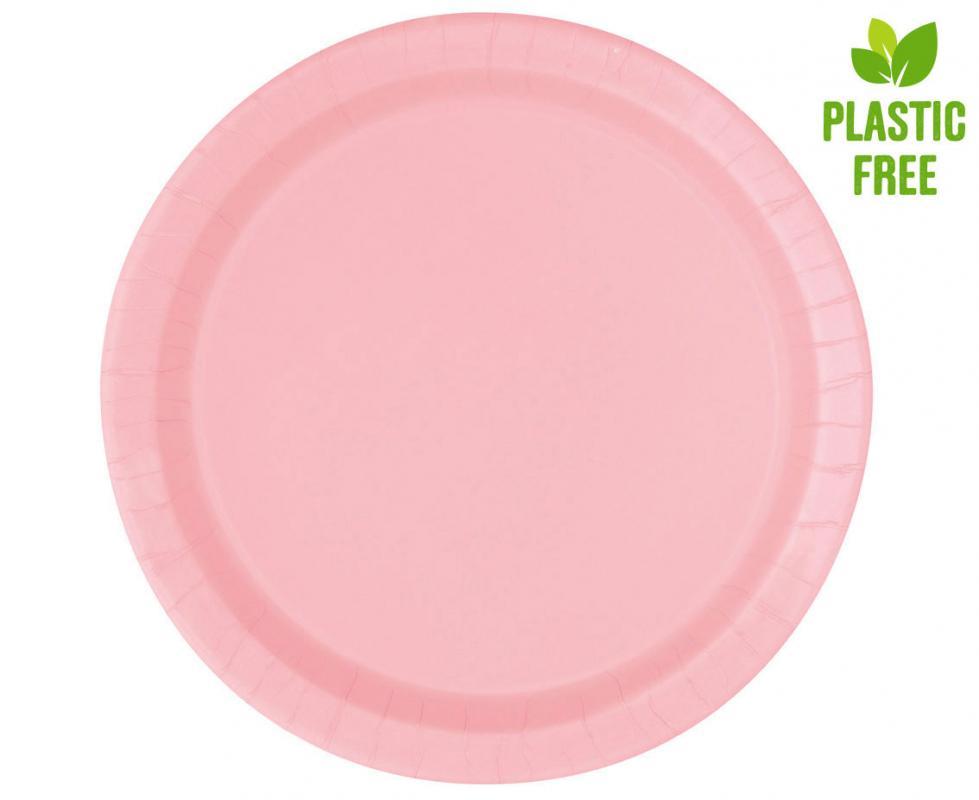 Papīra šķīvji rozā, 23 cm, 8 gab