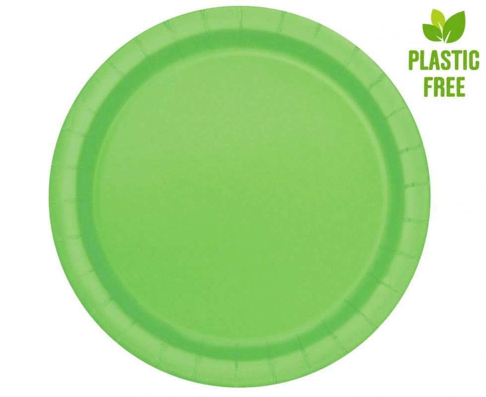 Papīra šķīvji salātkrāsas, 23 cm, 8 gab