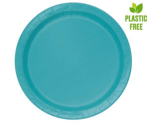 Papīra šķīvji debeszili, 23 cm, 8 gab