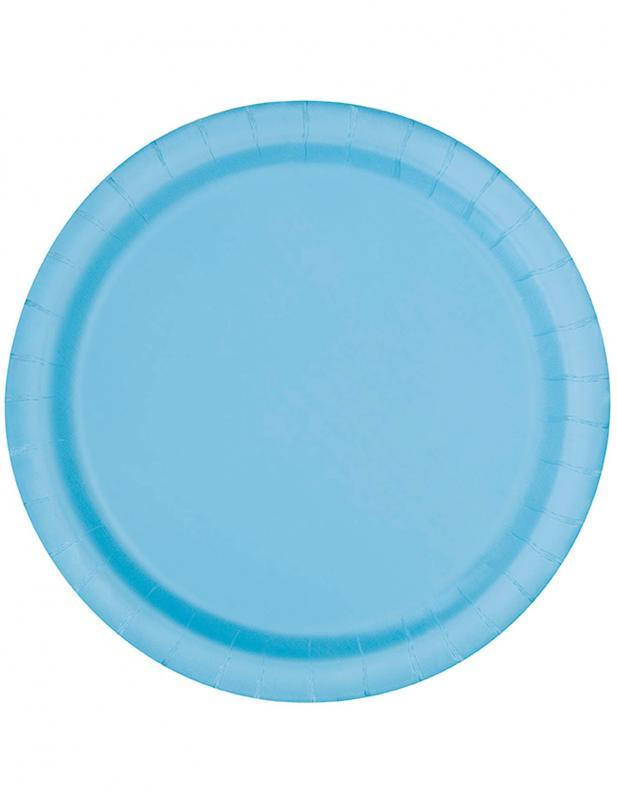 Papīra šķīvji gaiši zili, 23 cm, 8 gab