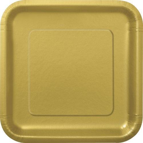 Papīra šķīvji zelta, kvadratveida, 18 cm, 16 gab