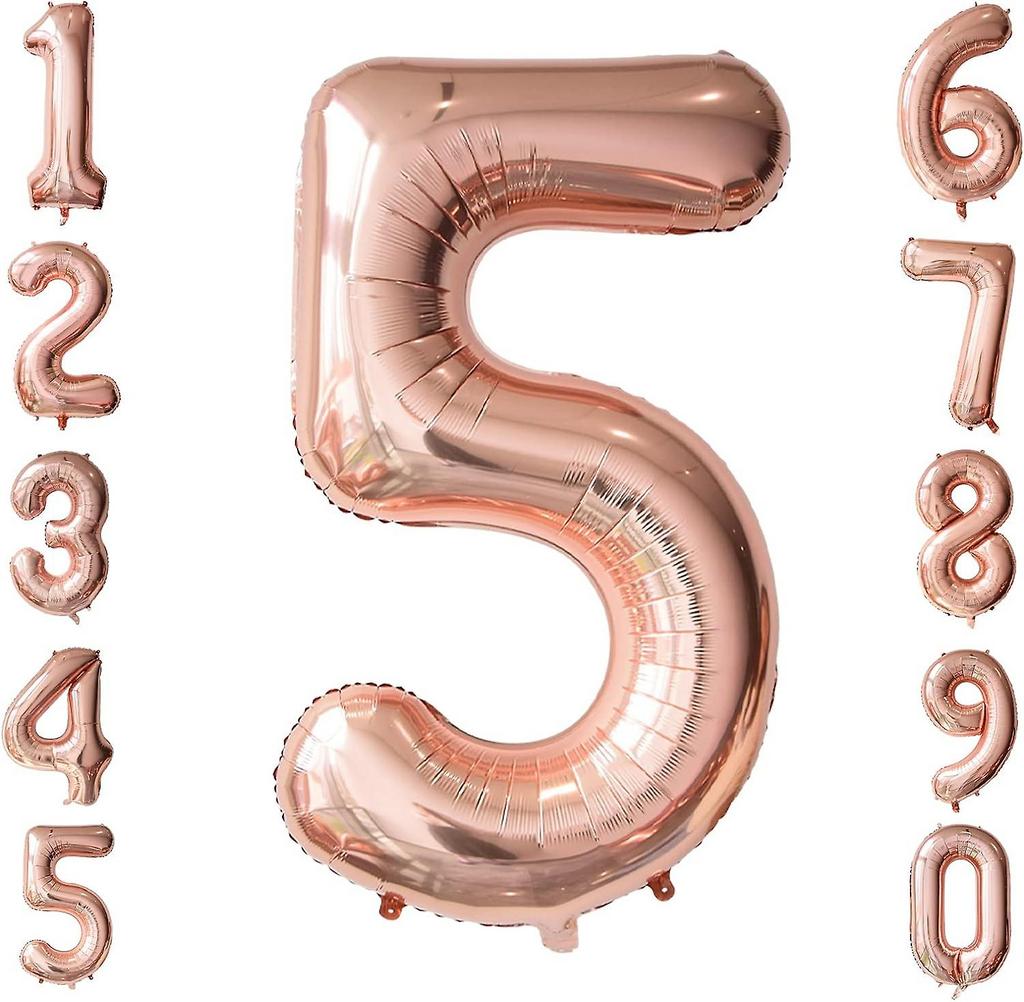 Balons rozā-zelta, cipari 0-9, 86 cm