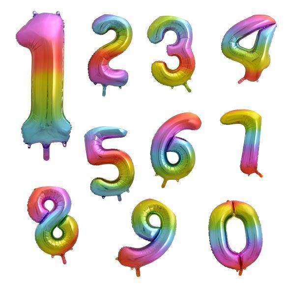 Balons duadzkrāsu, cipari 0-9, 86 cm