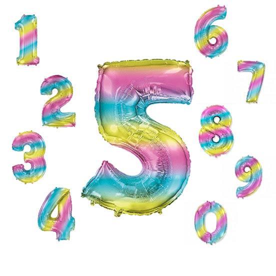 Balons maigais daudzkrāsu, cipari 0-9, 92 cm