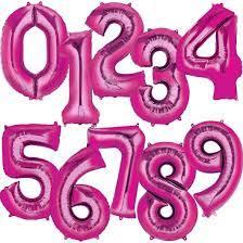 Balons aveņkrāsas, cipari 0-9, 92 cm