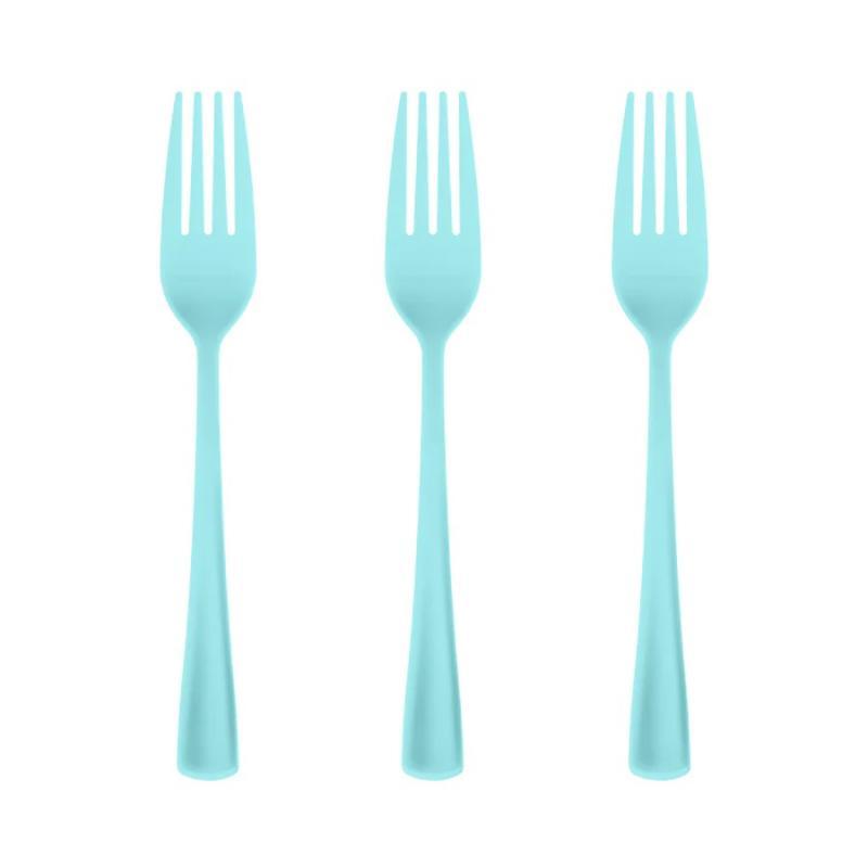 Plastmasas dakšas gaiši zilas, 24 gab