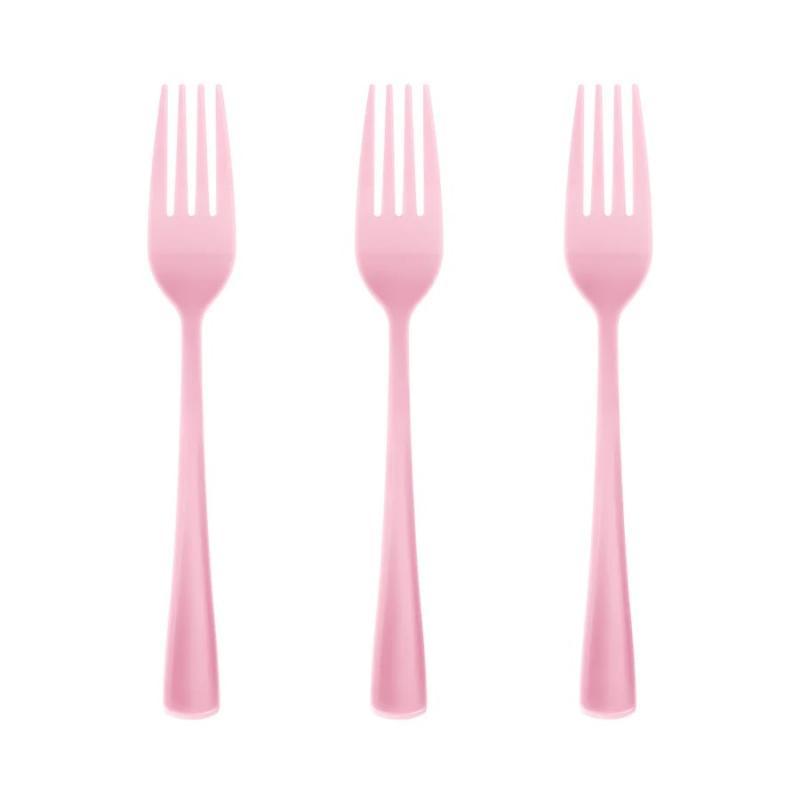 Plastmasas dakšas rozā, 24 gab