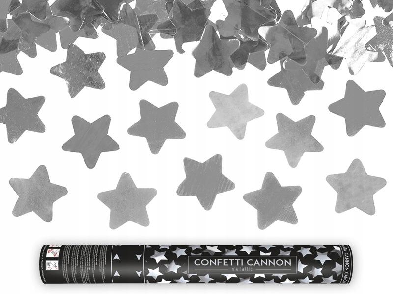 Plaukšķene ar sudraba folija zvaigznītēm, 40 cm