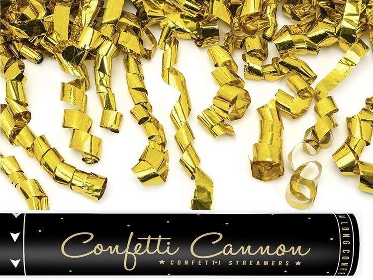 Plaukšķene ar zelta folija ruļļiem 40 cm