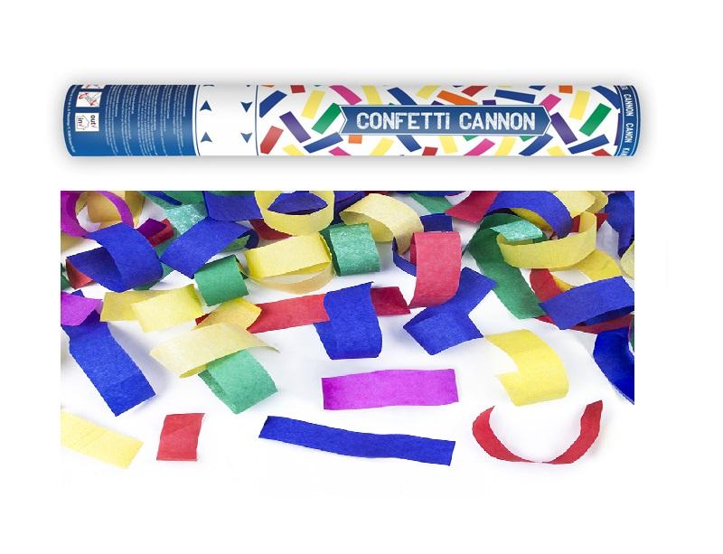 Plaukšķene ar daudzkrāsu papīra stremelītēm, 40 cm