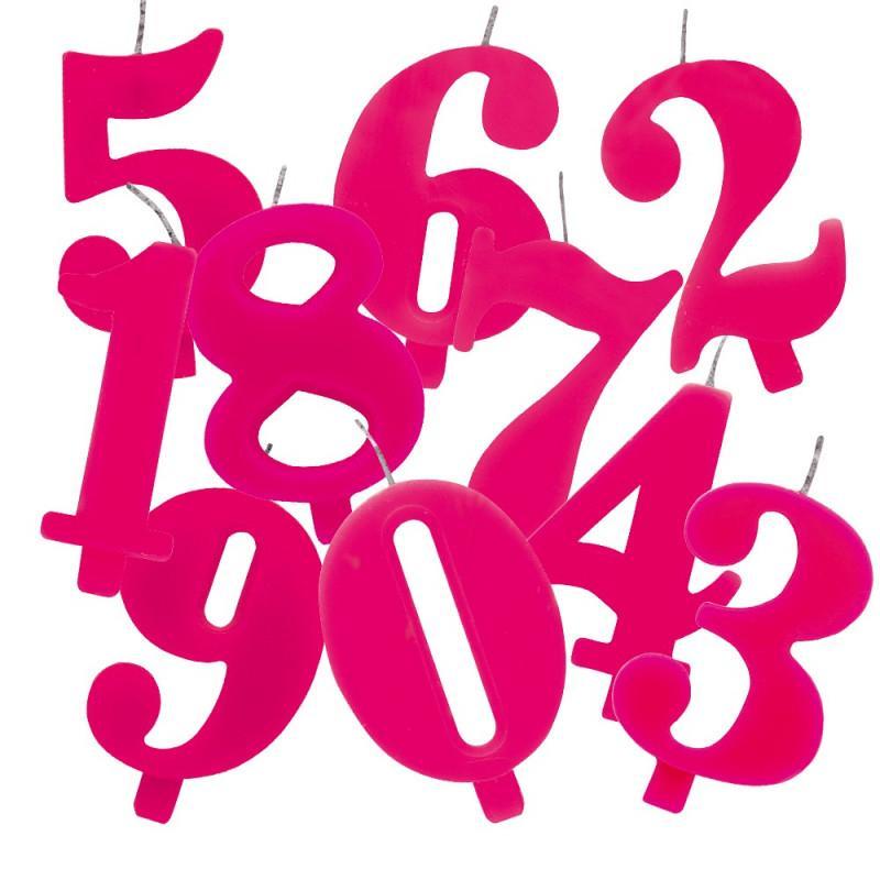 Tumši roza svecīte - cipars