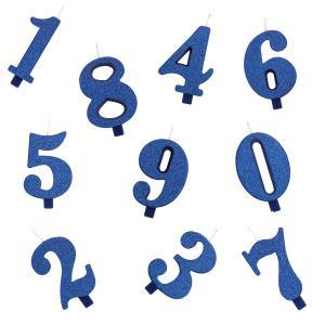 Zila svecīte - cipars, spīdīga