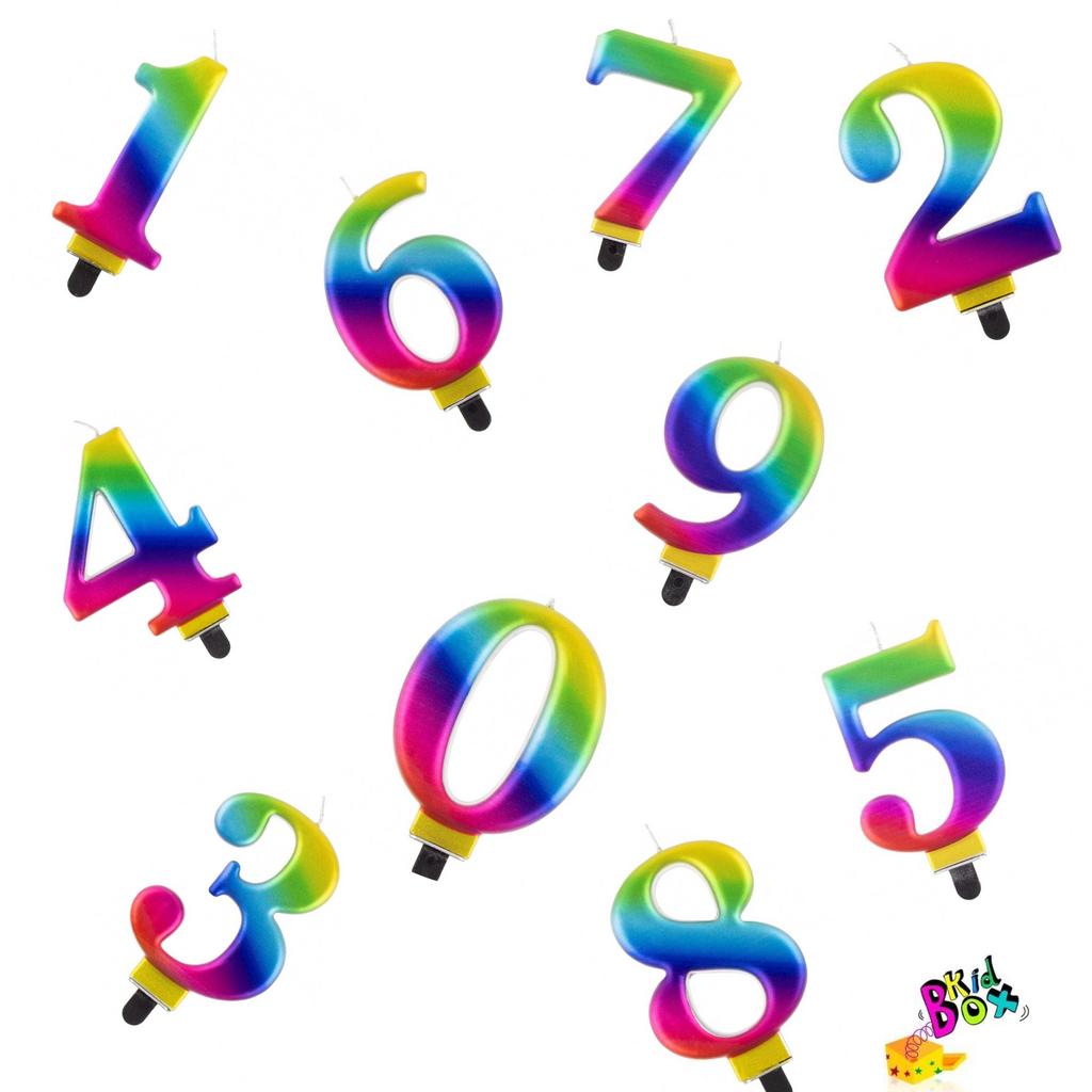 Daudzkrāsu svecīte - cipars