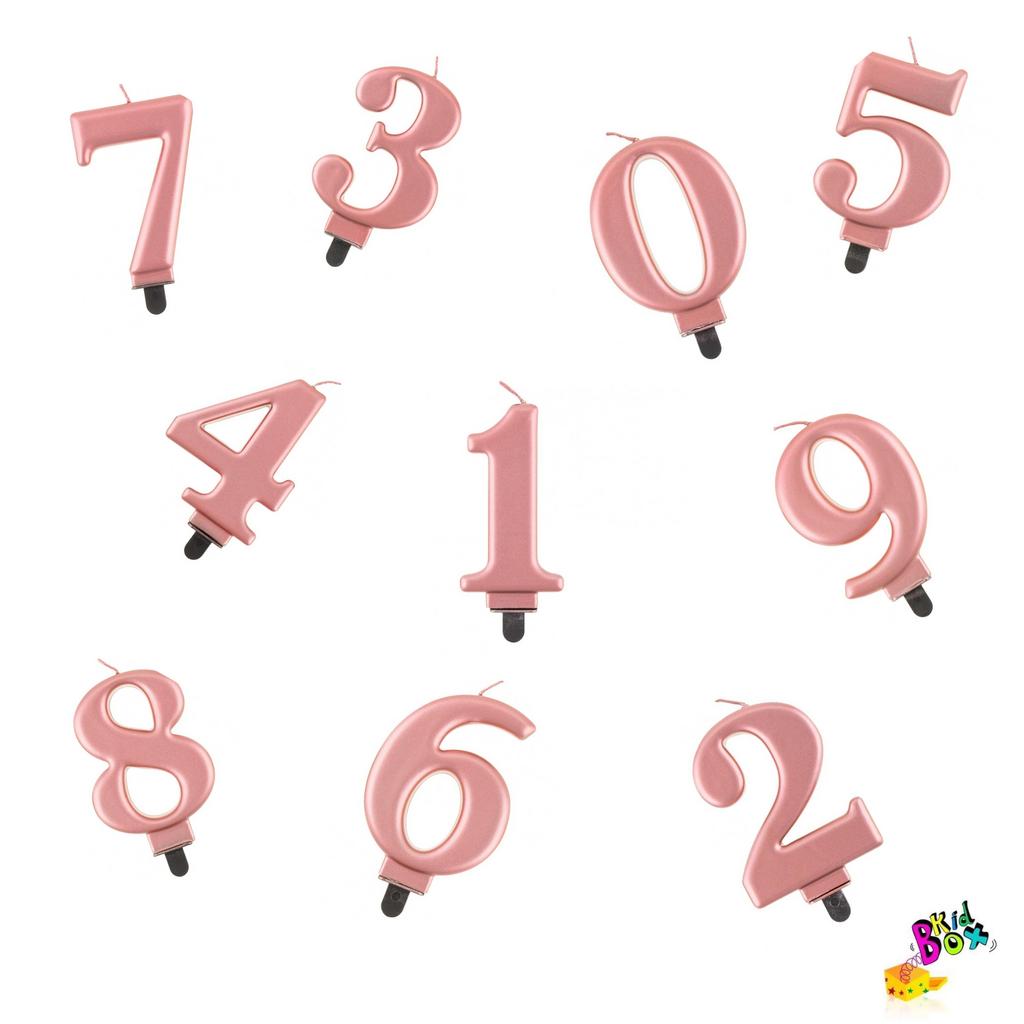 Rozā-zelta svecīte - cipars