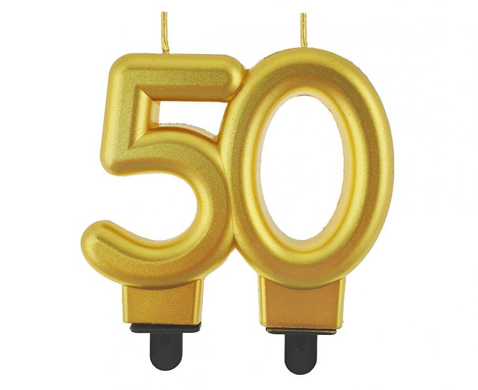 Zelta svecīte - cipars 50