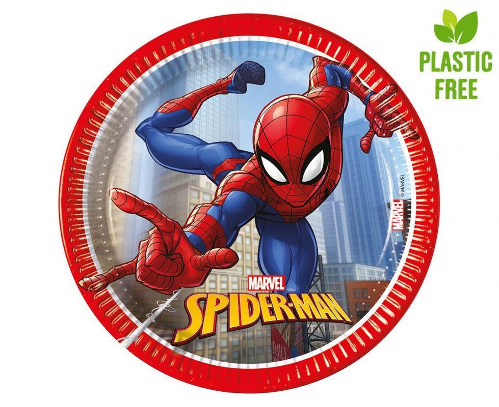Šķīvji "Spiderman Crime Fighter" 20 cm, 8 gab