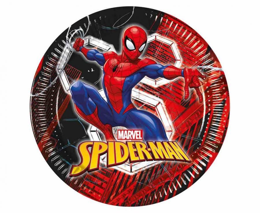 Šķīvji "Spiderman World of Web" 23 cm, 8 gab