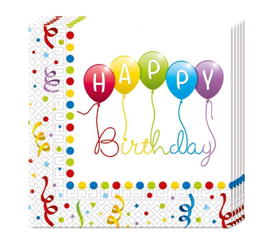 Salvetes "Happy Bday Streamers" 20 gab