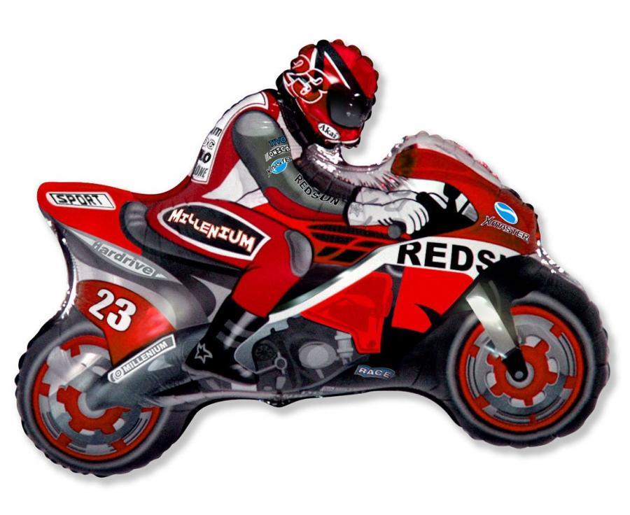 Folija balons "Sarkanais motocikls", 55 cm