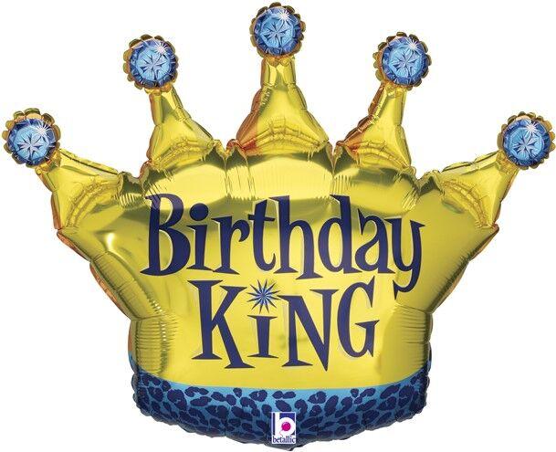 Folijas balons "Birthday King" 76 cm