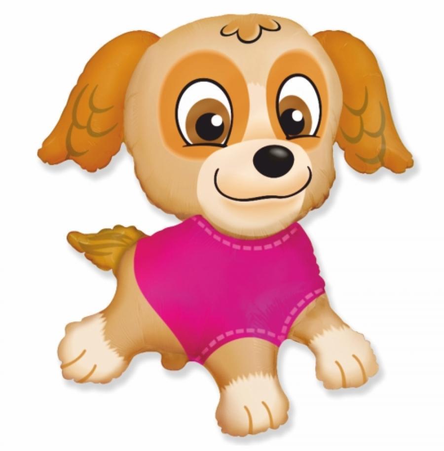 Folija balons "rozā kucēns", 55 cm