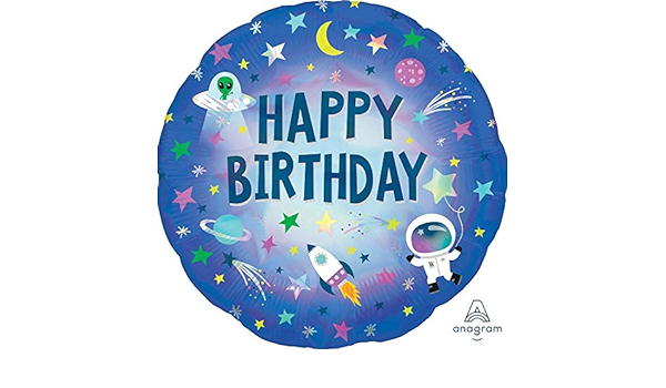 Folijas balons "Kosmoss Happy BDay" , 45 cm