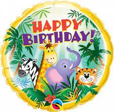 Folijas balons "Safari Happy BDay" , 45 cm