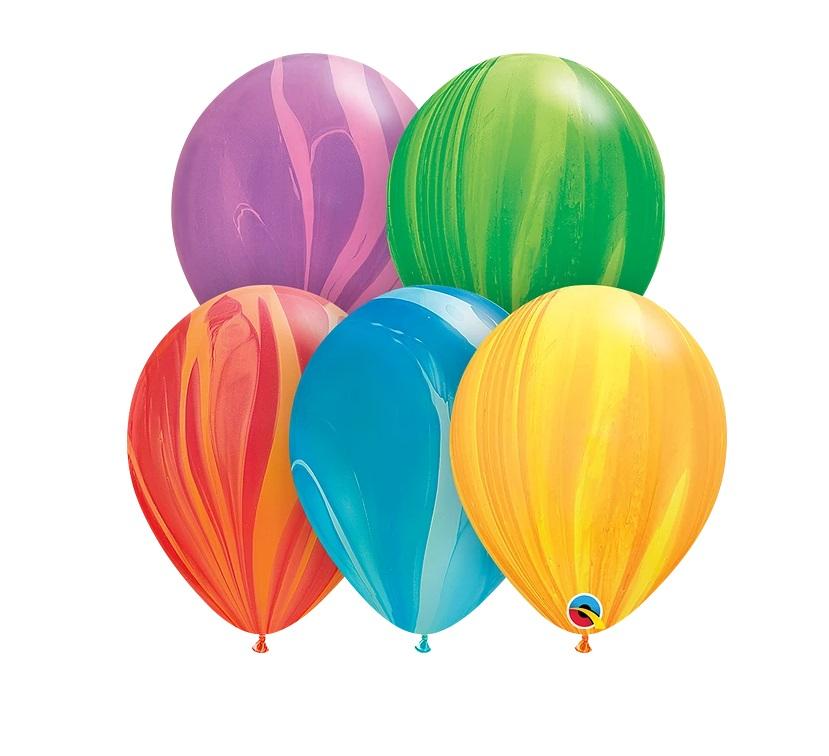 Agate lateksa balonu asorti, 5 gab