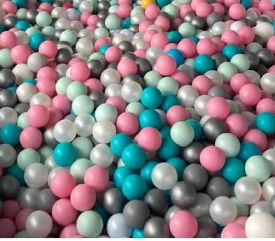 Pasteļtoņu plastmasas bumbas, 1000 gab